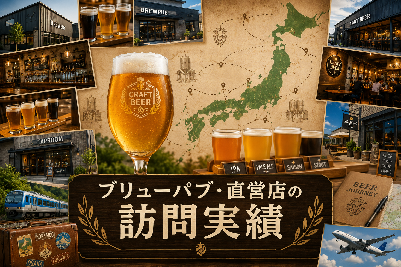 クラフトビール　ブリューパブ＆直営店 23道府県 317か所 全訪問実績データベース（随時更新）
