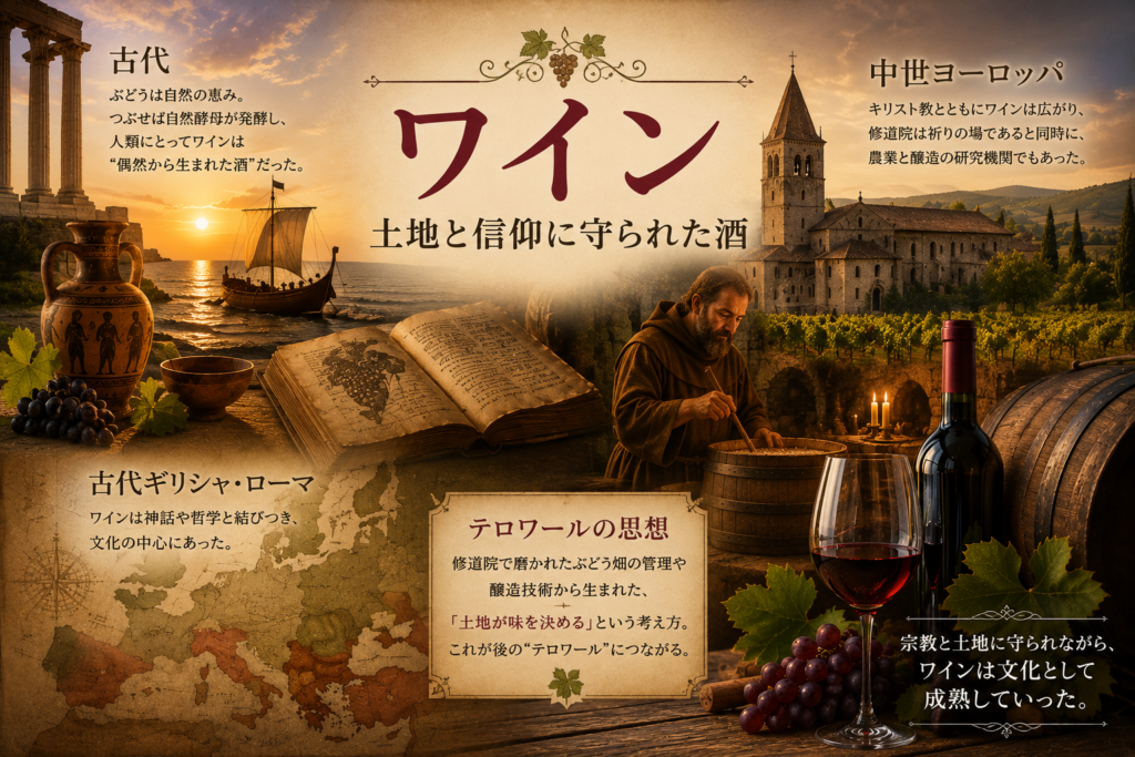 ワインの歴史と文化のイメージ図