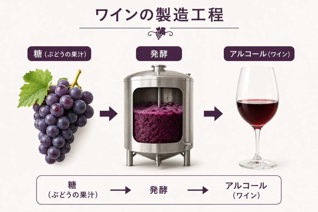 ワインの製造工程イメージ図