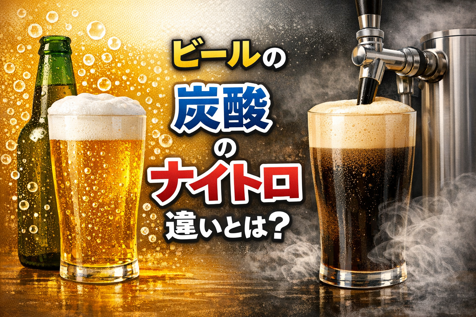 ビールの炭酸とナイトロの違いとは？泡・スタイル別の特徴を解説【B-11-4】