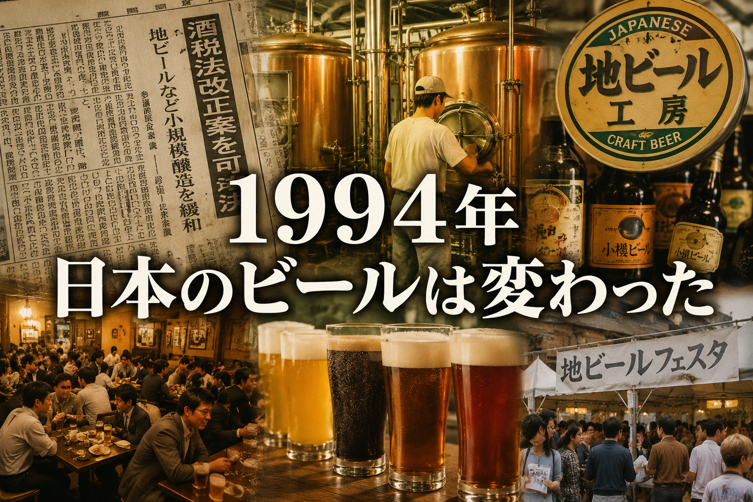 1994年の地ビール解禁による市場の変化を表現したイメージ