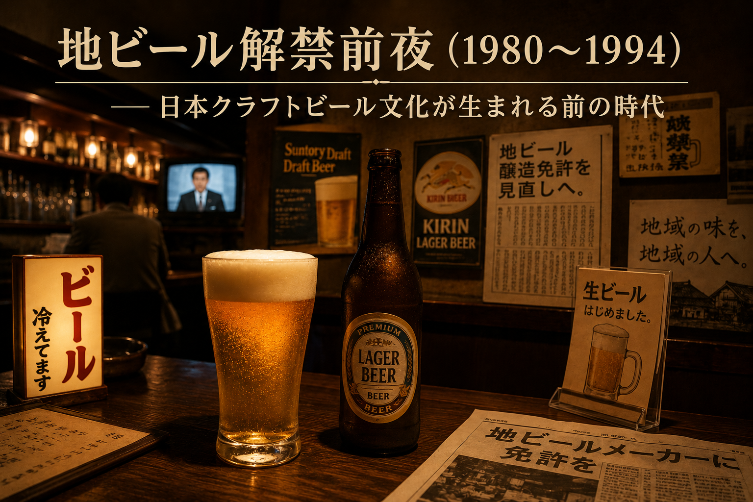 地ビール解禁前の日本ビール文化の状況を表現したイメージ