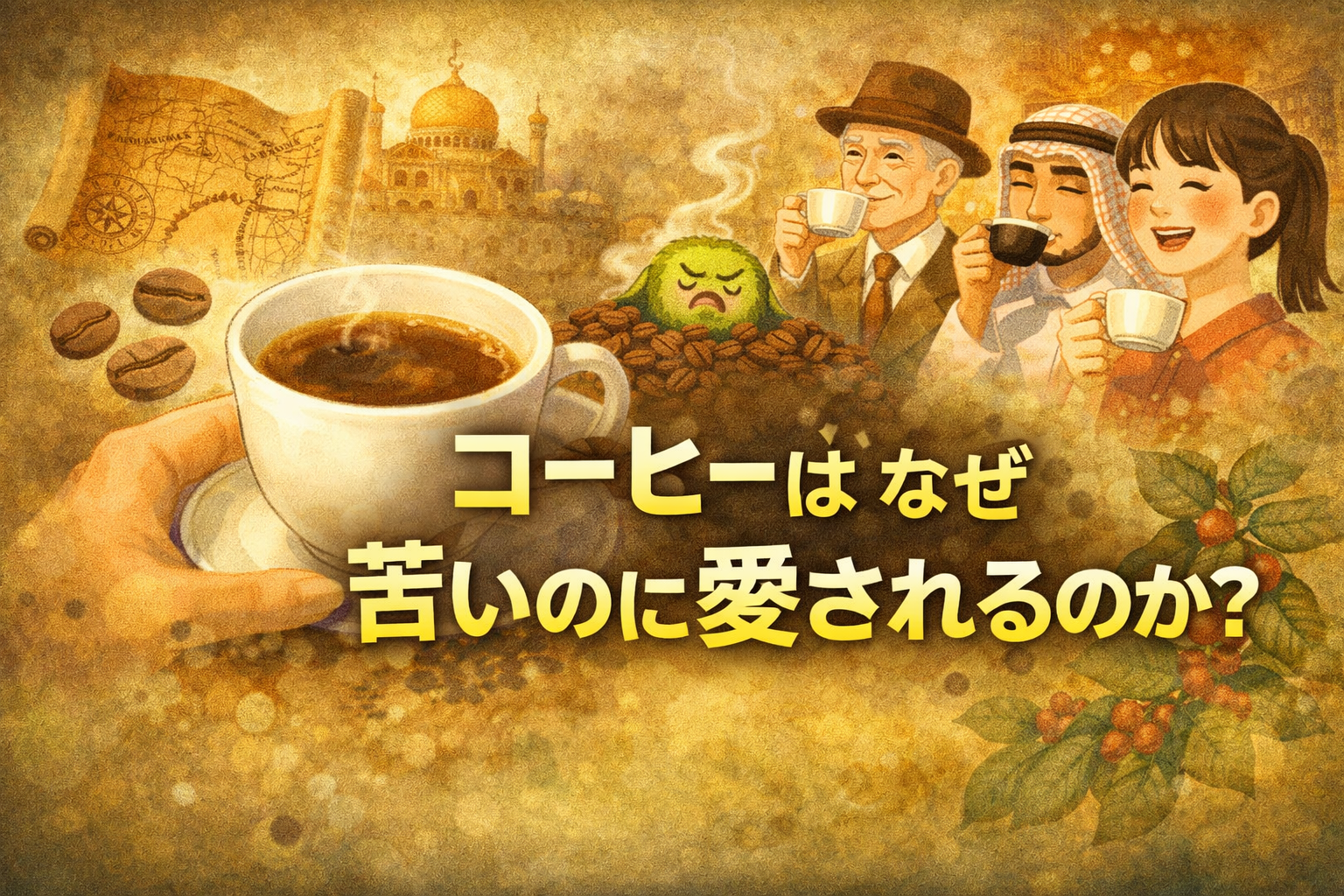 コーヒーはなぜ苦いのに愛されるのか？歴史・文化・味覚から解説【9-7】