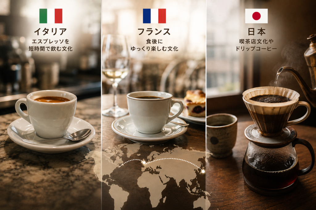 コーヒー文化の比較画像