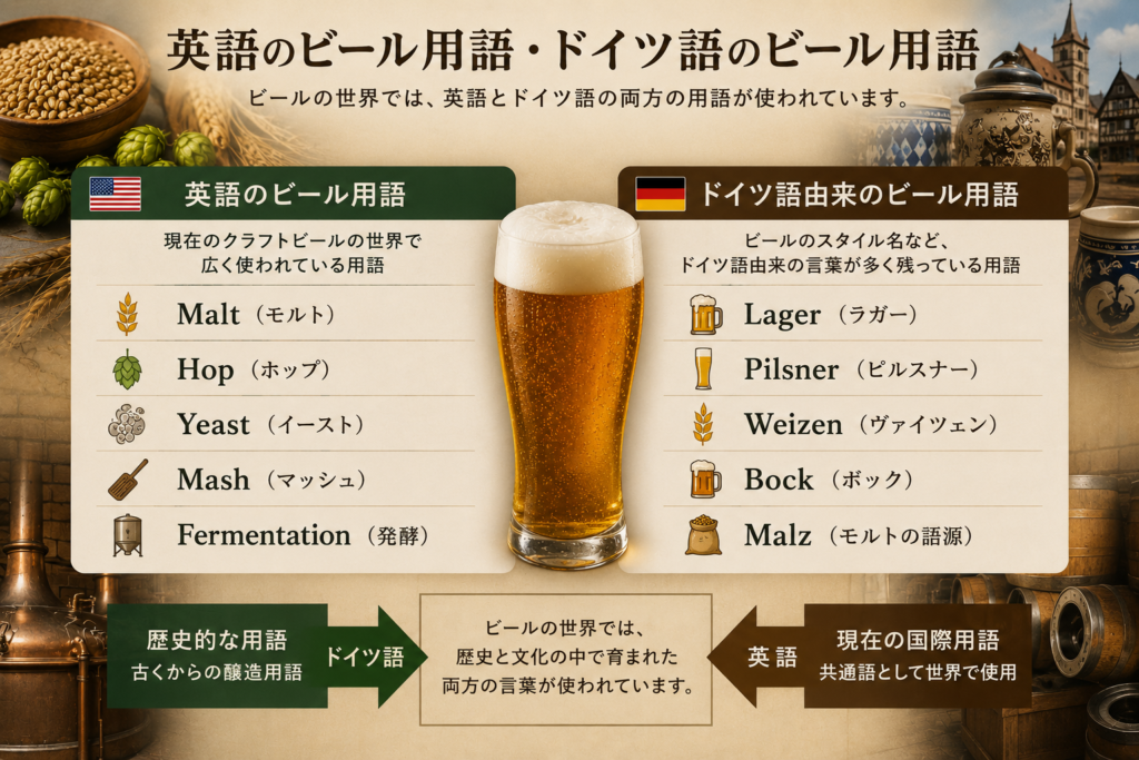 ビール用語の英独比較画像