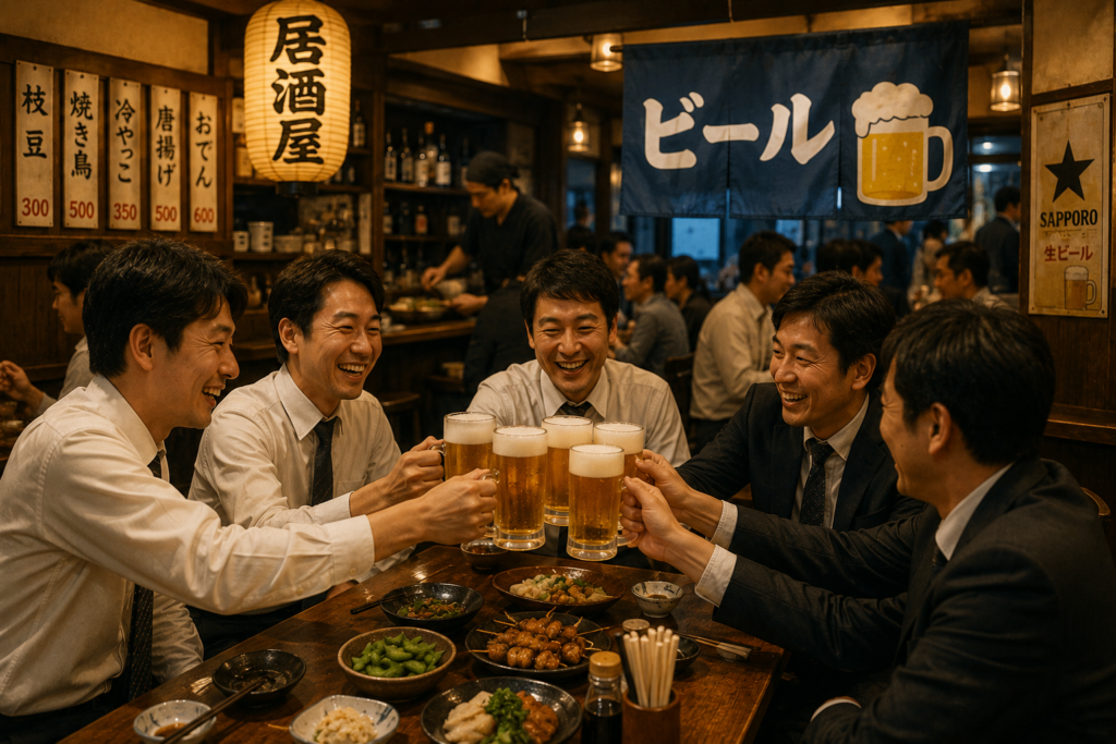 居酒屋文化とビールのイメージ画像