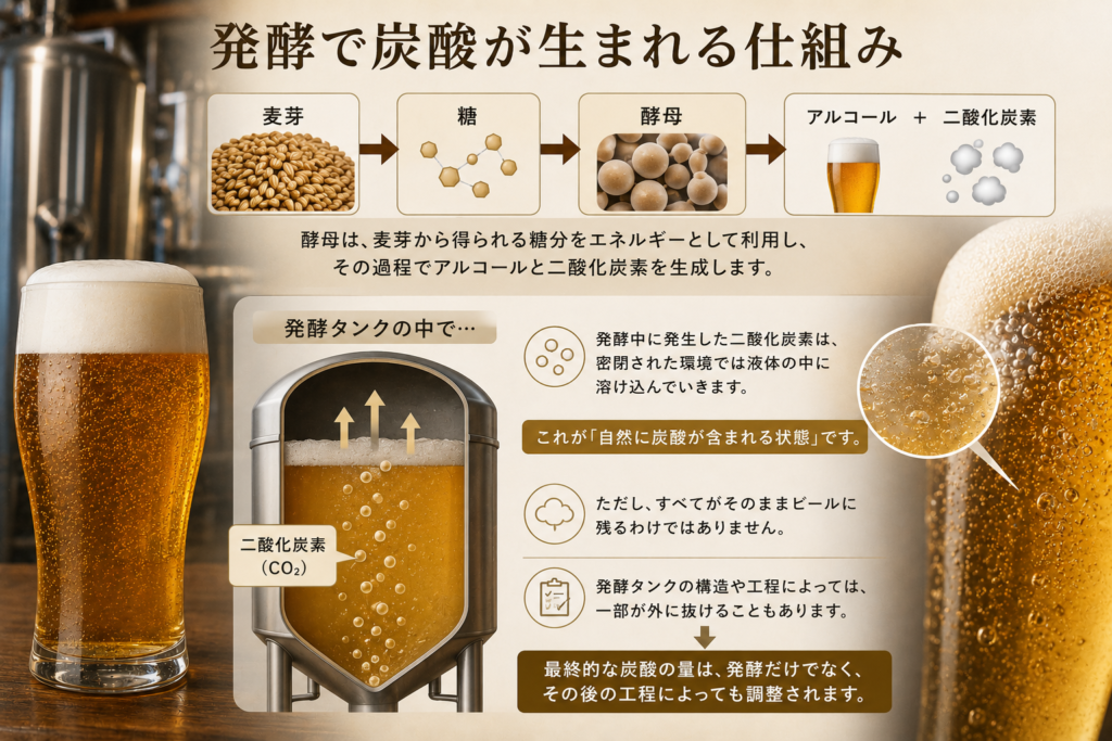 発酵と炭酸の仕組みの画像