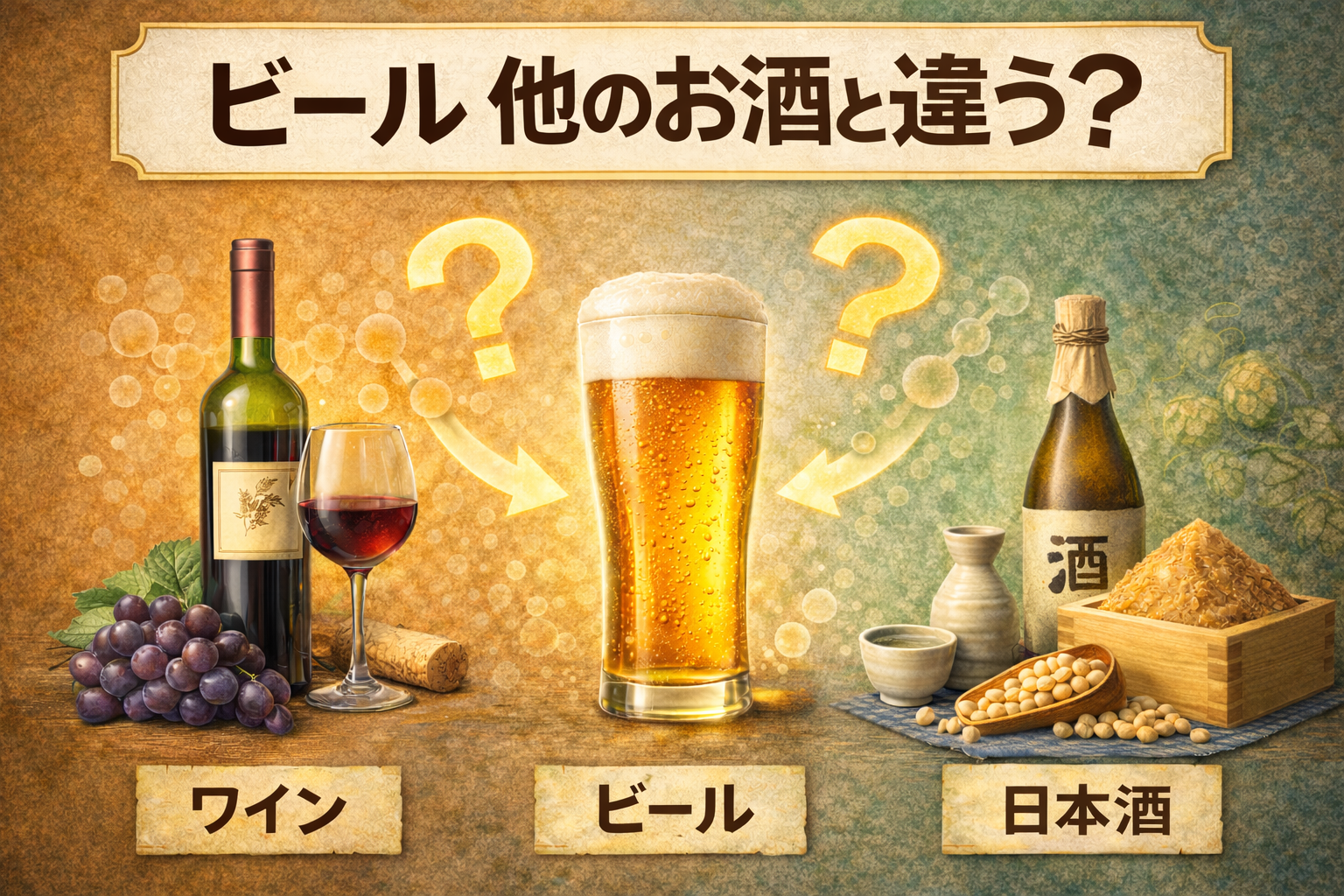 ビールの発酵は他のお酒や発酵食品と何が違う？ワイン・日本酒・味噌との違いを解説【03-4】