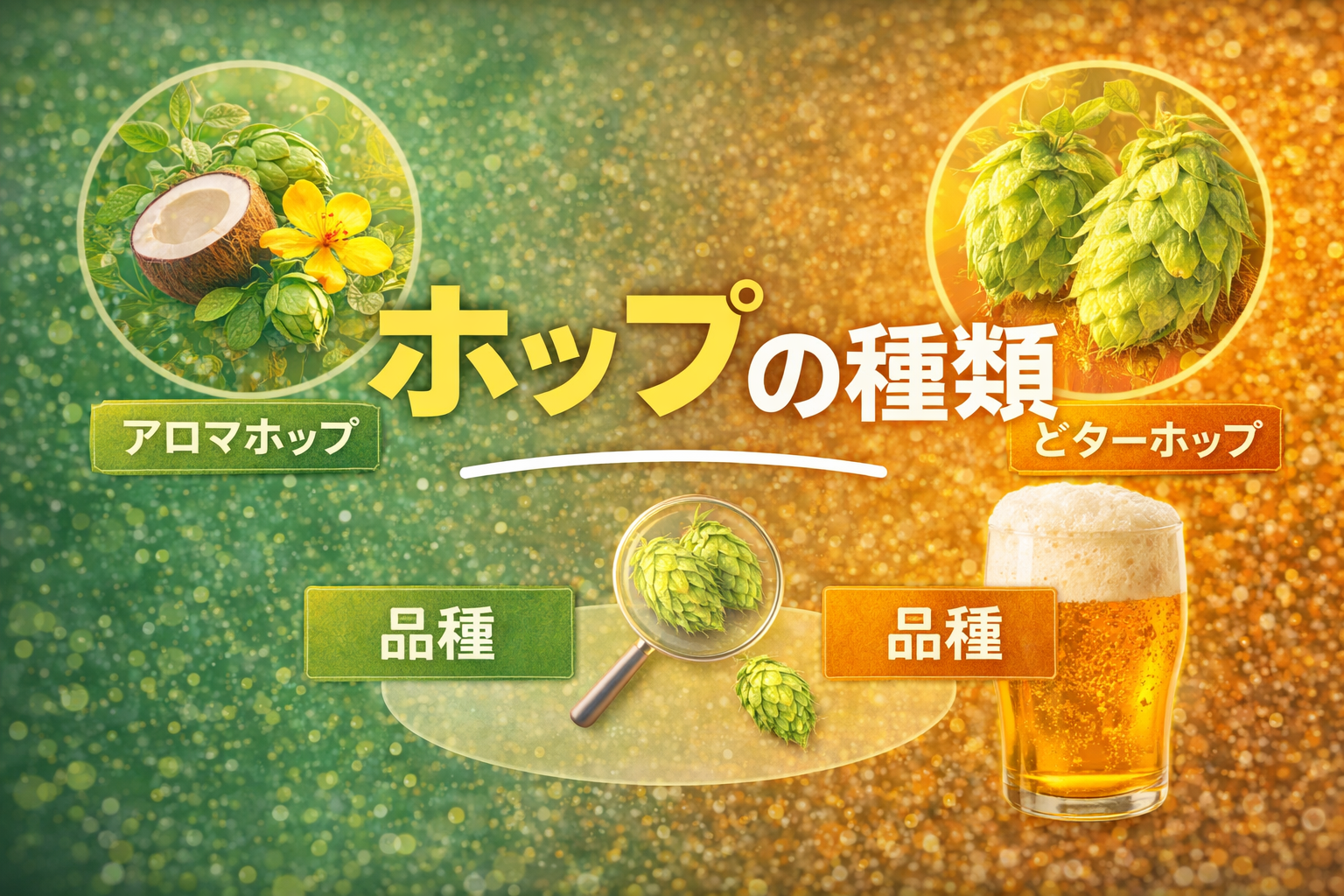 ビールのホップの種類とは？アロマホップ・ビターホップ・品種の違いを整理【06-4】