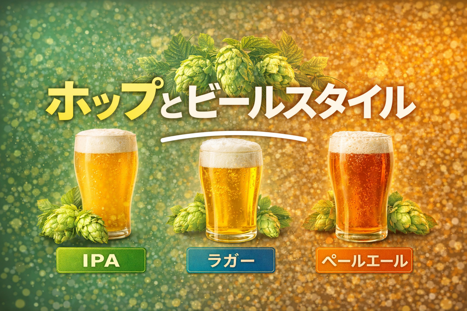 ビールのホップとビールスタイルの関係とは？IPA・ラガー・ペールエールの違い【06-6】
