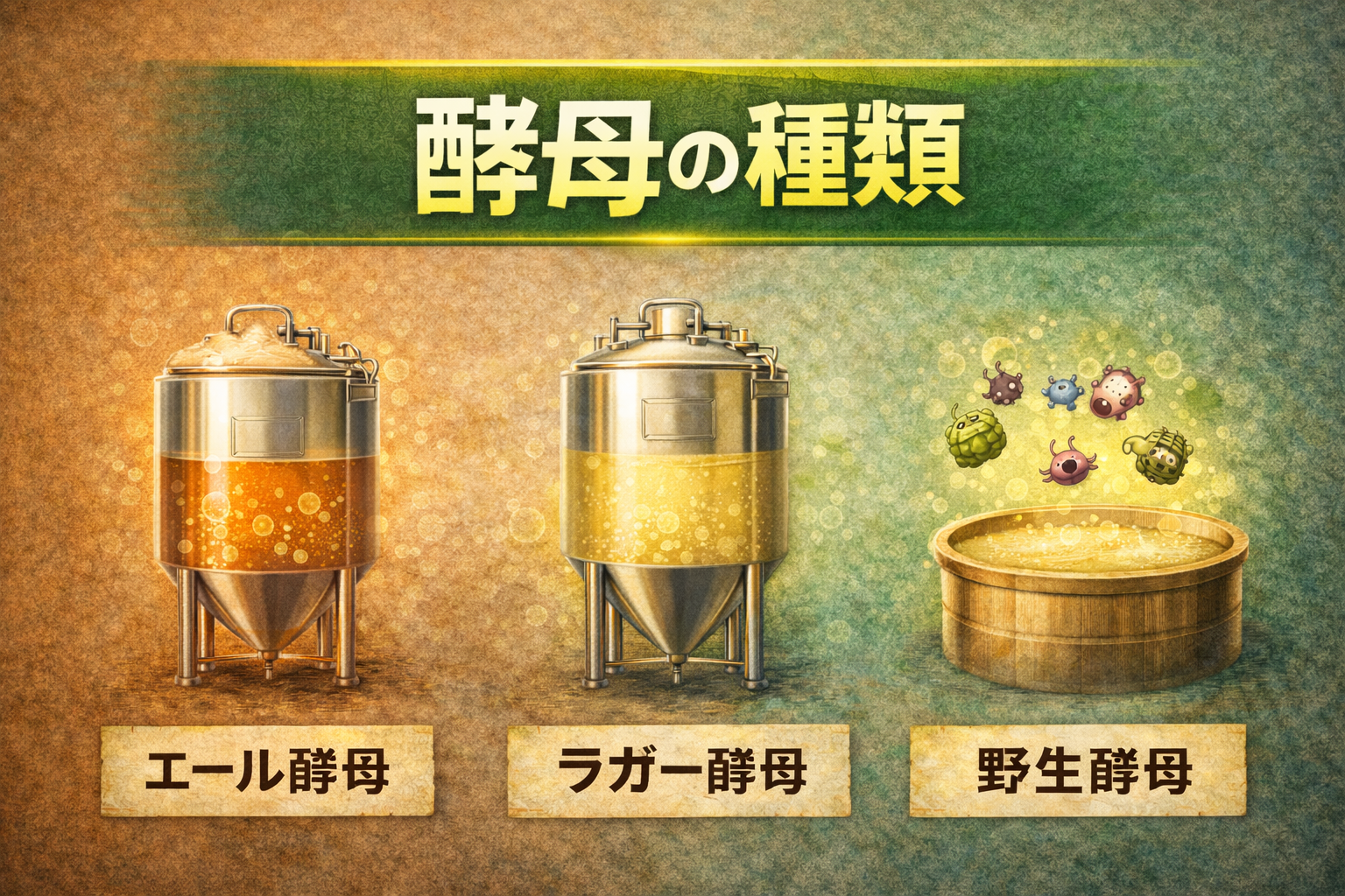 ビールの酵母の種類とは？エール酵母・ラガー酵母・野生酵母の違いを整理【03-6】