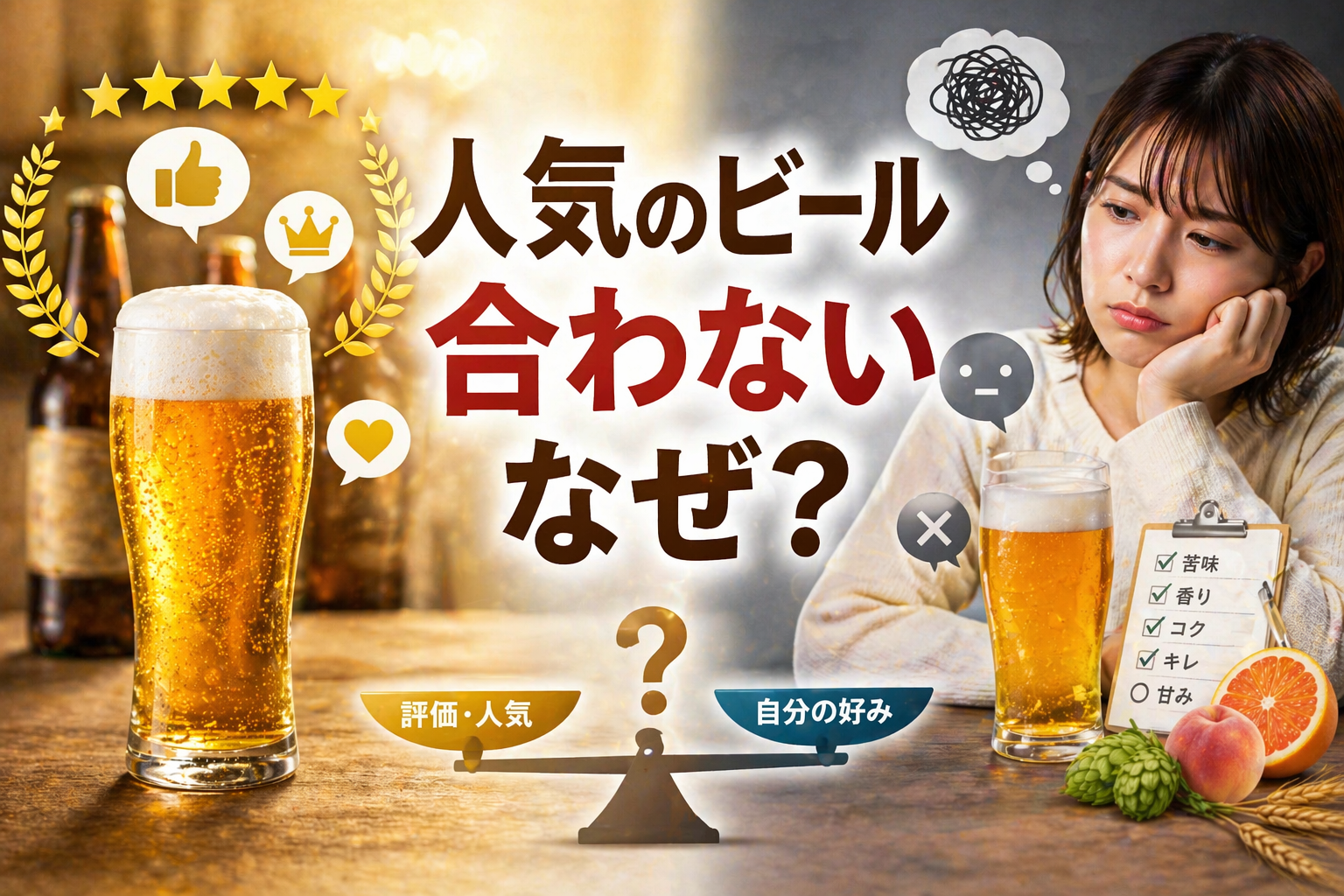 人気のビールが自分に合わないのはなぜ？好みと評価の違いを整理【61-1】
