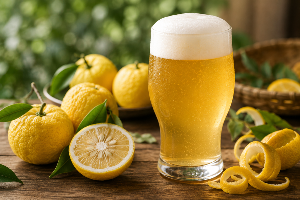 柚子による爽やかな柑橘感あるクラフトビールのイメージ画像