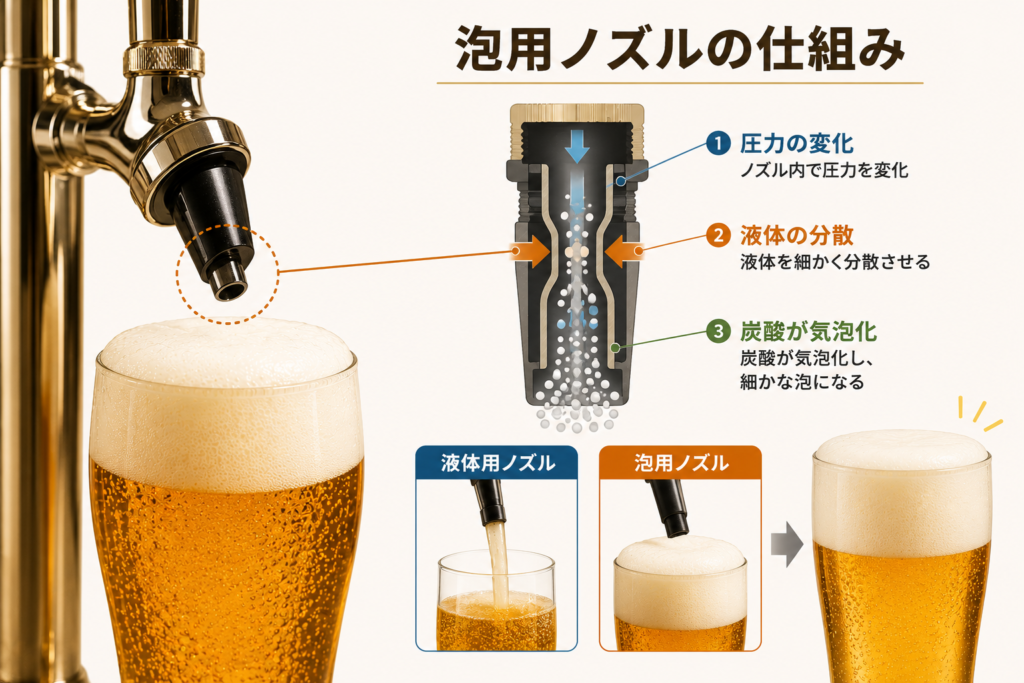泡用ノズルの仕組み図